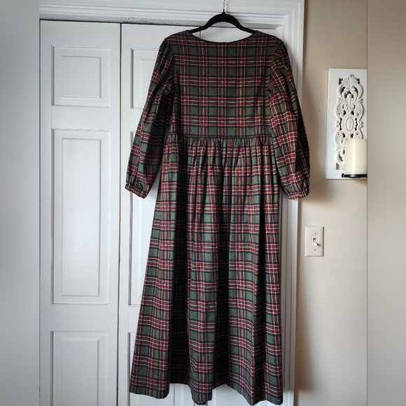 NEW Plaid Flannel Pullover Long Sleeve Dress - Picture 5 of 6